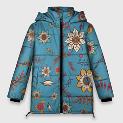 Женская зимняя куртка Цветочный рай узор