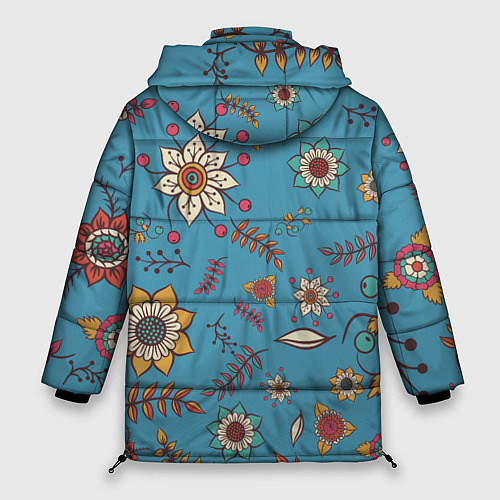 Женская зимняя куртка Цветочный рай узор / 3D-Светло-серый – фото 2