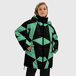 Куртка зимняя женская Abstract zigzag pattern, цвет: 3D-черный — фото 2