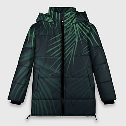 Куртка зимняя женская Пальмовый узор, цвет: 3D-черный