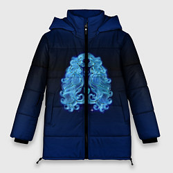 Куртка зимняя женская Знаки Зодиака Дева, цвет: 3D-черный
