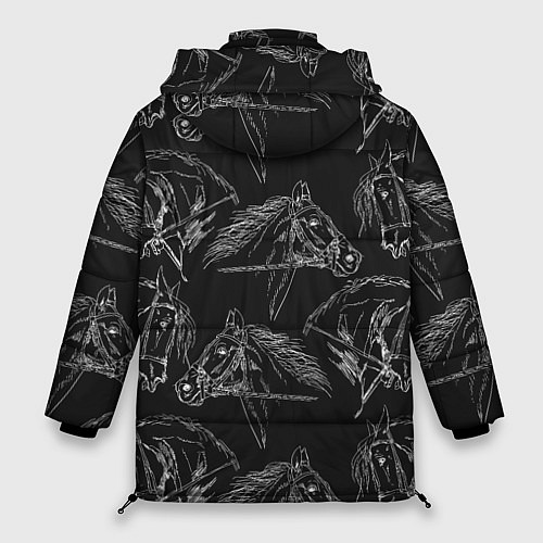 Женская зимняя куртка Кони / 3D-Черный – фото 2
