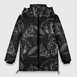Куртка зимняя женская Кони, цвет: 3D-черный