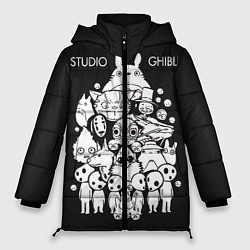 Куртка зимняя женская Мой сосед Тоторо Studio Ghibli, цвет: 3D-черный