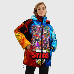 Куртка зимняя женская BRAWL STARS ВСЕ ПЕРСОНАЖИ, цвет: 3D-красный — фото 2