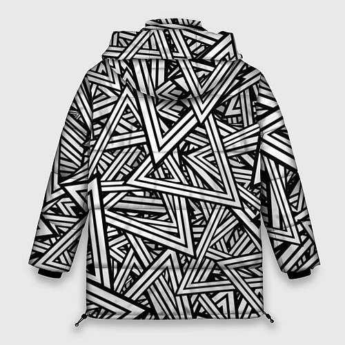 Женская зимняя куртка Треугольники / 3D-Черный – фото 2