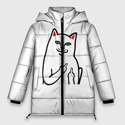 Куртка зимняя женская Meme Cat, цвет: 3D-красный