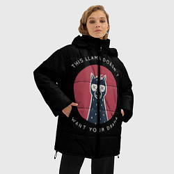 Куртка зимняя женская Не расстраивай ламу чёрный, цвет: 3D-черный — фото 2