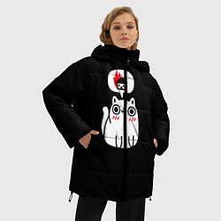 Куртка зимняя женская Meme cat, цвет: 3D-черный — фото 2