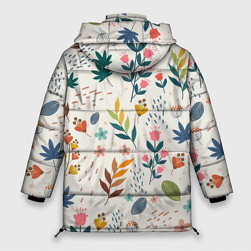 Женская зимняя куртка Цветочный орнамент / 3D-Черный – фото 2