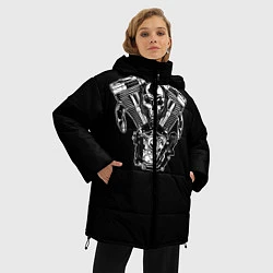 Куртка зимняя женская Движковый череп, цвет: 3D-черный — фото 2