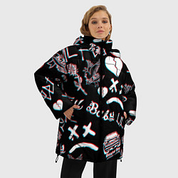 Куртка зимняя женская LIL PEEP GLITCH, цвет: 3D-черный — фото 2
