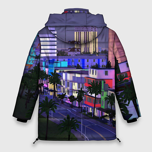 Женская зимняя куртка Grand Theft Auto Vice City / 3D-Черный – фото 2