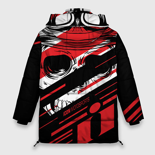 Женская зимняя куртка Череп Icon красный / 3D-Черный – фото 2