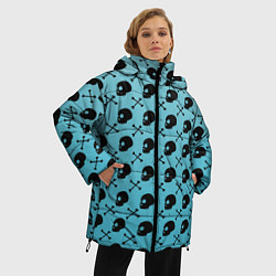 Куртка зимняя женская Череп и кости, цвет: 3D-черный — фото 2