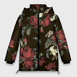 Куртка зимняя женская Букет роз, цвет: 3D-светло-серый