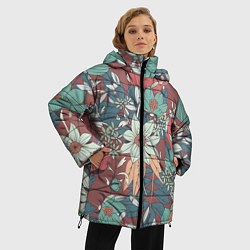 Куртка зимняя женская Цветочный арт, цвет: 3D-светло-серый — фото 2