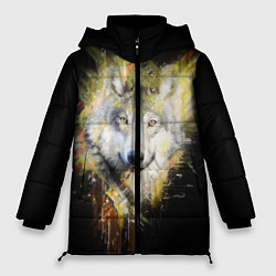 Куртка зимняя женская Волчий тотем, цвет: 3D-черный