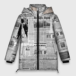 Женская зимняя куртка Газета Newspaper