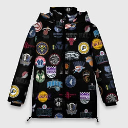 Куртка зимняя женская NBA Pattern, цвет: 3D-черный