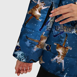 Куртка зимняя женская Космические коты, цвет: 3D-черный — фото 2