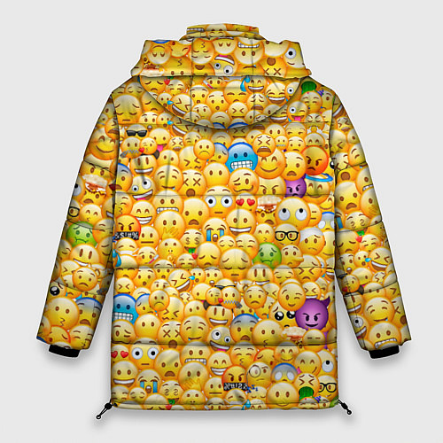Женская зимняя куртка Смайлики Emoji / 3D-Черный – фото 2