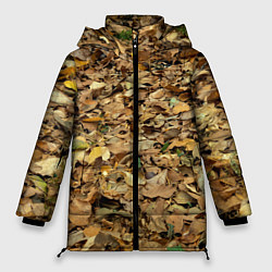 Куртка зимняя женская Листья, цвет: 3D-черный