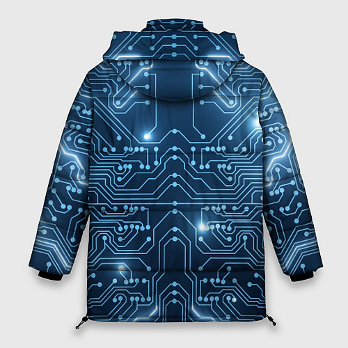 Женская зимняя куртка Системная плата / 3D-Черный – фото 2