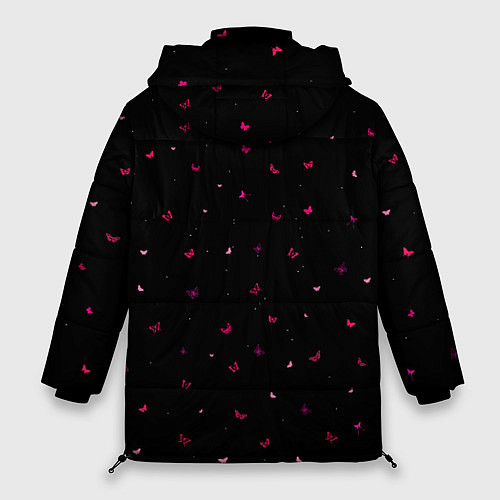 Женская зимняя куртка Butterflies night / 3D-Черный – фото 2