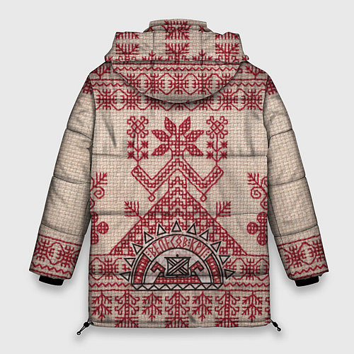 Женская зимняя куртка Макошь Богиня Судьбы / 3D-Черный – фото 2