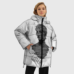 Куртка зимняя женская Бюст статуи Glitch face, цвет: 3D-черный — фото 2