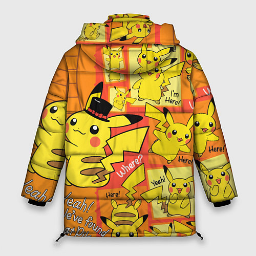 Женская зимняя куртка Pikachu / 3D-Черный – фото 2