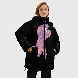 Куртка зимняя женская Covid-19 love короналюбовь, цвет: 3D-черный — фото 2