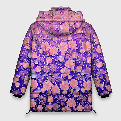 Женская зимняя куртка Цветы / 3D-Черный – фото 2