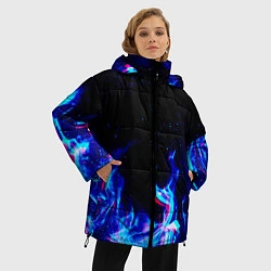 Куртка зимняя женская СИНИЙ ОГОНЬ ГЛИТЧ, цвет: 3D-черный — фото 2