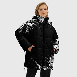 Куртка зимняя женская БЕЛЫЕ ЧЕРЕПА, цвет: 3D-светло-серый — фото 2