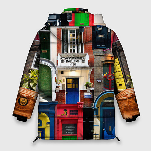 Женская зимняя куртка London doors цифровой коллаж / 3D-Черный – фото 2