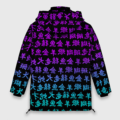 Женская зимняя куртка НЕОНОВЫЕ ИЕРОГЛИФЫ / 3D-Светло-серый – фото 2