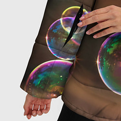 Куртка зимняя женская Мыльные пузыри, цвет: 3D-черный — фото 2