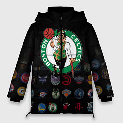 Куртка зимняя женская Boston Celtics 1, цвет: 3D-светло-серый