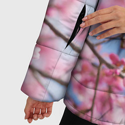Куртка зимняя женская Ветки Сакуры, цвет: 3D-черный — фото 2