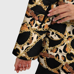 Куртка зимняя женская Versace Леопардовая текстура, цвет: 3D-светло-серый — фото 2