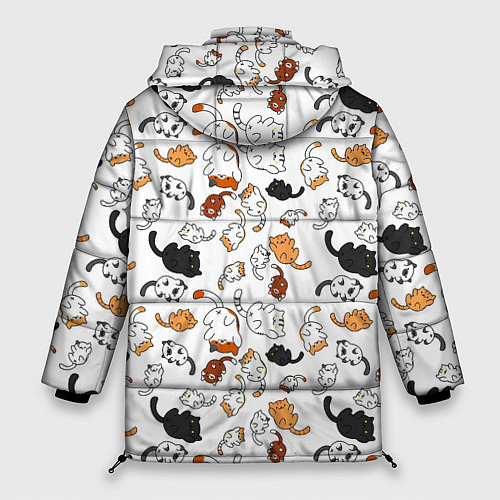 Женская зимняя куртка Кошачьи валяния / 3D-Черный – фото 2