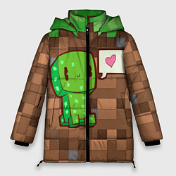 Куртка зимняя женская Minecraft Creeper, цвет: 3D-черный