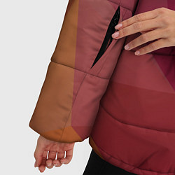 Куртка зимняя женская Полигональный фон, цвет: 3D-красный — фото 2