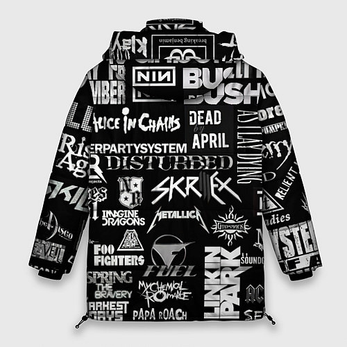 Женская зимняя куртка Рок группы / 3D-Черный – фото 2