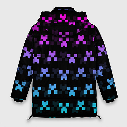 Женская зимняя куртка MINECRAFT CREEPER NEON / 3D-Черный – фото 2