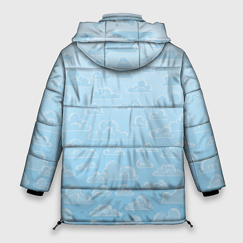 Женская зимняя куртка Очень светлые голубые облака / 3D-Черный – фото 2