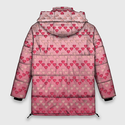 Женская зимняя куртка Узор милые сердца зигзагами / 3D-Черный – фото 2