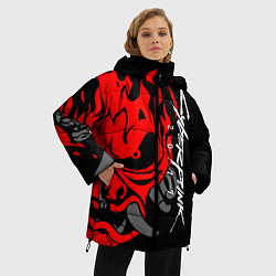Куртка зимняя женская CYBERPUNK 2077 SAMURAI, цвет: 3D-светло-серый — фото 2